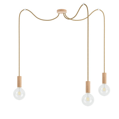 Triple wooden pendant lamp Loft Multi Eco Line X3 TYPE B
