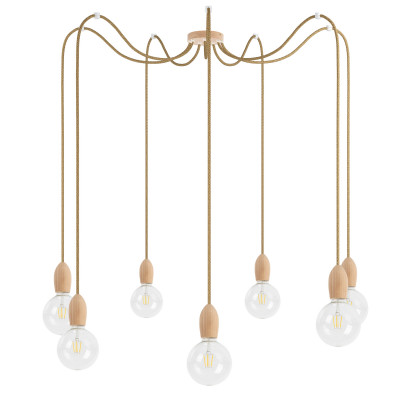 Wooden pendant lamp Loft Multi Eco Line X6 TYPE A