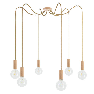 Wooden pendant lamp Loft Multi Eco Line X5 TYPE B
