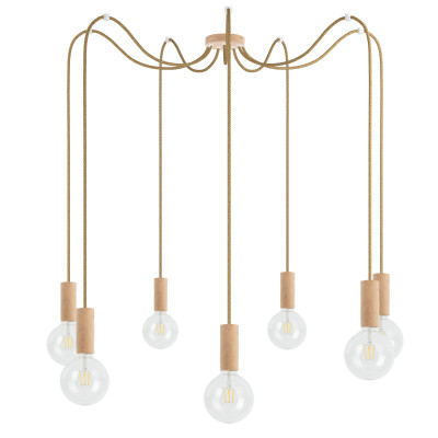Wooden pendant lamp Loft Multi Eco Line X7 TYPE B