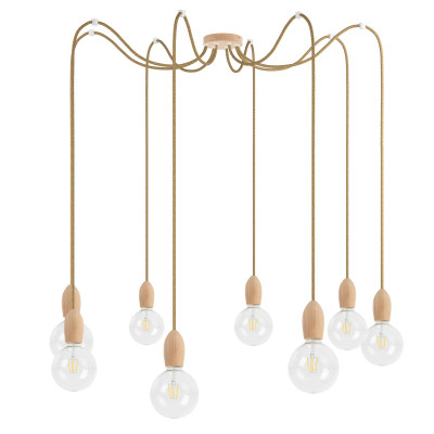 Wooden pendant lamp Loft Multi Eco Line X8 TYPE A