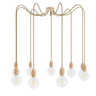 Wooden pendant lamp Loft Multi Eco Line X9 TYPE A