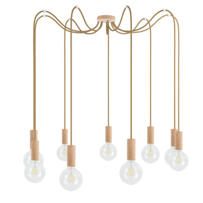 Wooden pendant lamp Loft Multi Eco Line X9 TYPE B