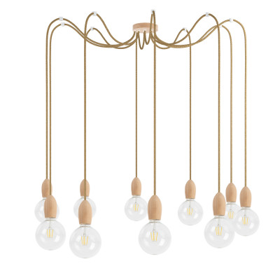 Wooden pendant lamp Loft Multi Eco Line X10 TYPE A