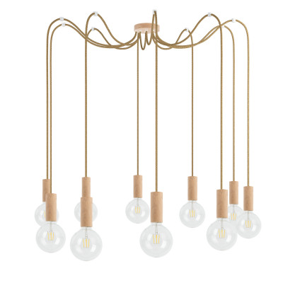 Wooden pendant lamp Loft Multi Eco Line X10 TYPE B