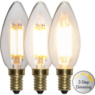 SOFT GLOW 3 power levels, E14 C35 4W 2100K LED decorative bulb Star Trading