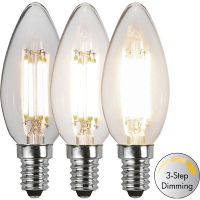 DECOLED CLEAR 3 power levels, decorative LED bulb E14 C35 4.2W 3000K Star Trading