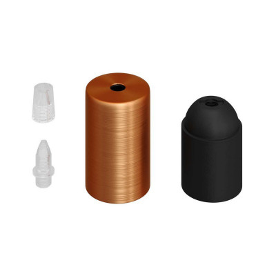 Miedziana metalowa oprawka żarówki gwint E27 z plastikowym zaciskiem przewodu - miedź szczotkowana Creative-Cables