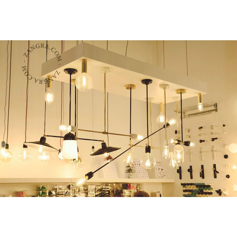 Hanging / ceiling lamp Base + Glass 004 black / transparent glass, E27 Zangra