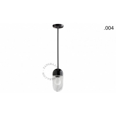 Lampa wisząca / sufitowa Base + Glass 004 czarna/przeźroczyste szkło, E27 Zangra