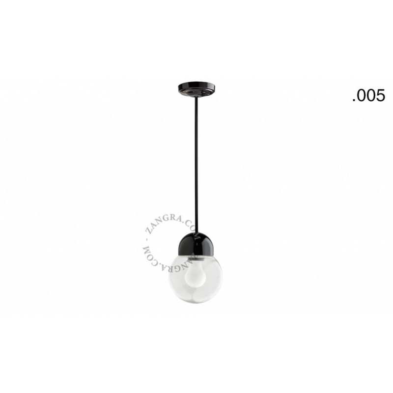 Lampa wisząca / sufitowa czarna porcelanowa light.light.036.024.b.005, E27 Zangra