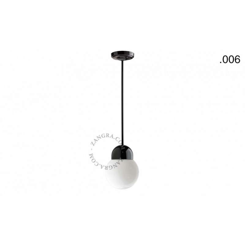 Hanging / ceiling lamp black porcelain light.036.024.b.006, E27 Zangra