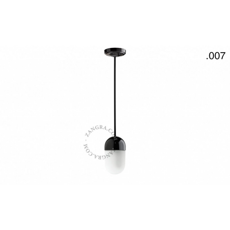 Hanging / ceiling lamp black porcelain light.036.024.b.007, E27 Zangra