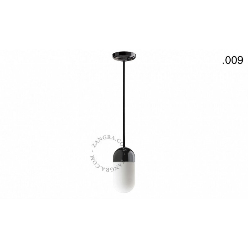 Hanging / ceiling lamp black porcelain light.036.024.b.009, E27 Zangra