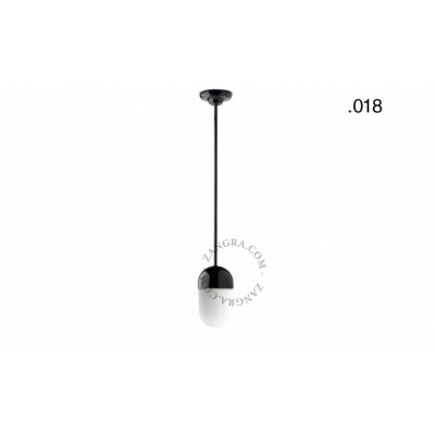 Lampa wisząca / sufitowa czarna porcelanowa light.036.024.b.018, E27 Zangra