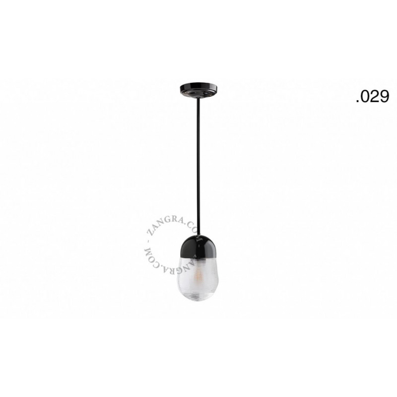Hanging / ceiling lamp black porcelain light.036.024.b.029, E27 Zangra
