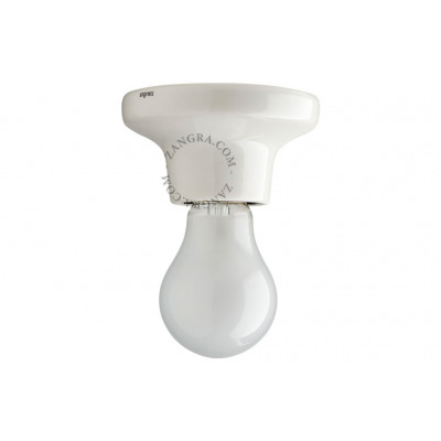 Ceiling / wall lamp white porcelain light.001.001, E27 Zangra