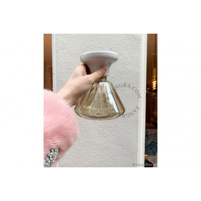 Ceiling / wall lamp white porcelain light.001.001, E27 Zangra