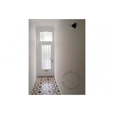 Ceiling / wall lamp black porcelain light.001.002, E27 Zangra