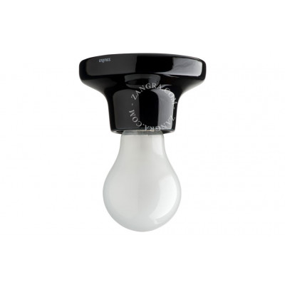 Lampa sufitowa / ścienna czarna porcelanowa light.001.002, E27 Zangra