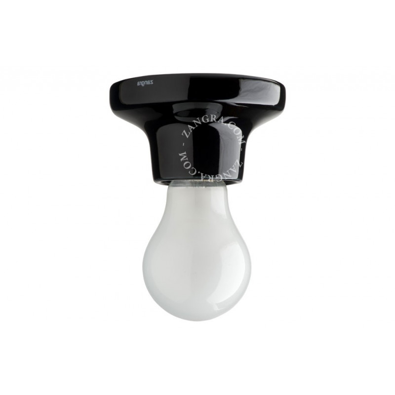 Lampa sufitowa / ścienna czarna porcelanowa light.001.002, E27 Zangra