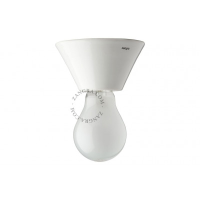 Ceiling / wall lamp white porcelain light.001.005, E27 Zangra