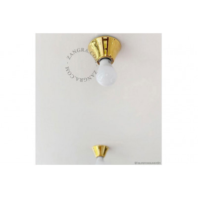 Ceiling / wall lamp gold porcelain light.001.005.go, E27 Zangra