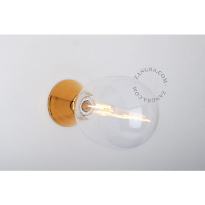 Ceiling / wall lamp gold porcelain light.001.005.go, E27 Zangra
