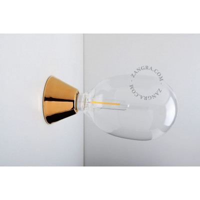 Ceiling / wall lamp gold porcelain light.001.005.go, E27 Zangra