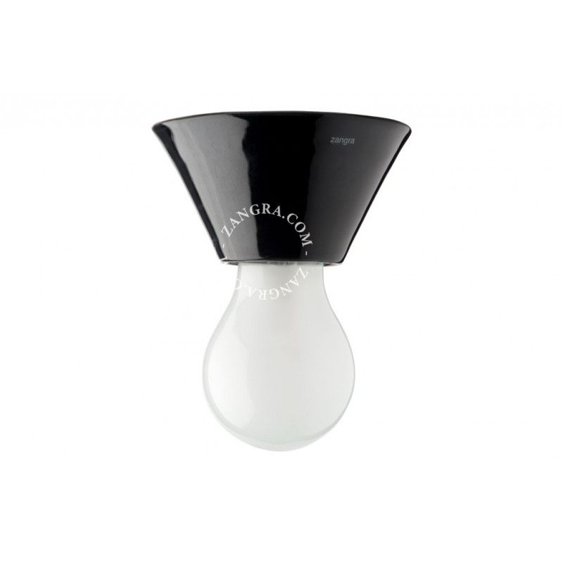 Lampa sufitowa / ścienna czarna porcelanowa light.001.006, E27 Zangra