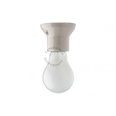 Ceiling / wall lamp white porcelain light.002.001, E27 Zangra