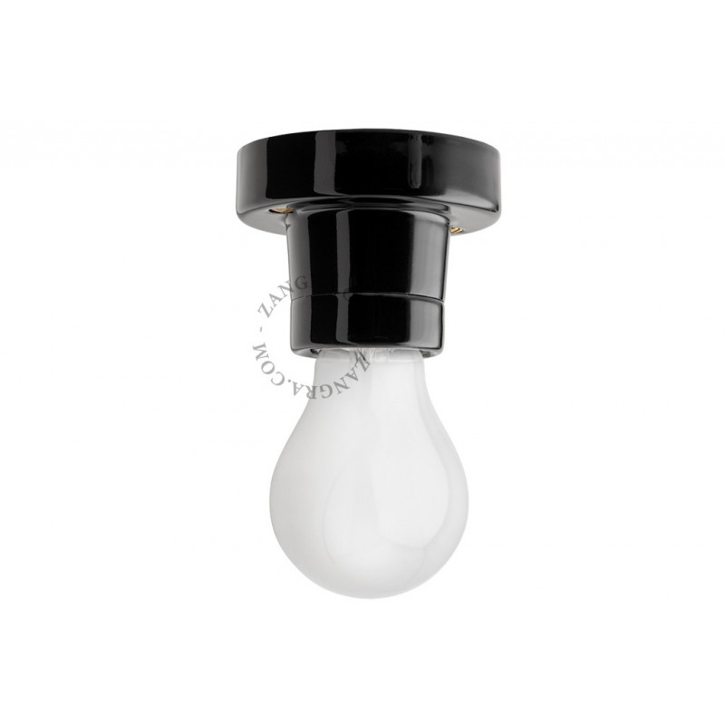 Lampa sufitowa / ścienna czarna porcelanowa light.002.c.b, E27 Zangra