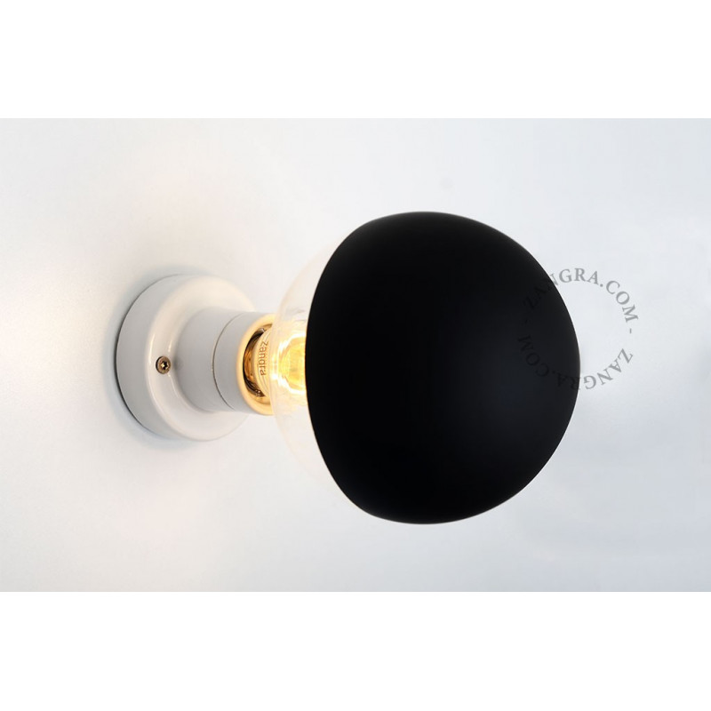 Lampa sufitowa / ścienna czarna porcelanowa light.002.c.w, E27 Zangra