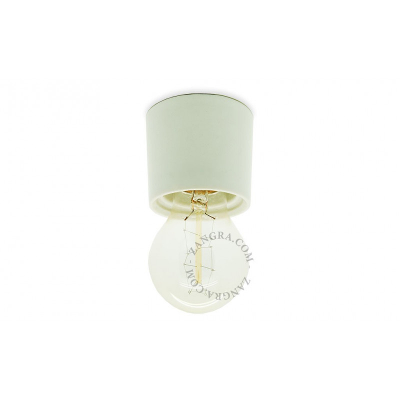 Ceiling / wall lamp white porcelain light.003, E27 Zangra