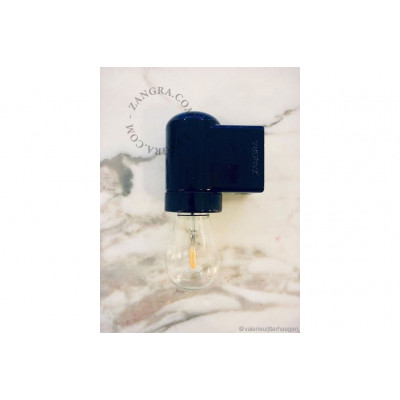 Ceiling / wall lamp black porcelain light.016.002.b, E27 Zangra