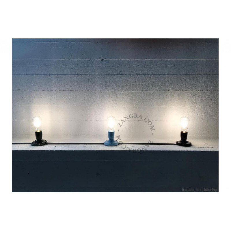 Ceiling / wall lamp blue porcelain light.019.001.bl, E27 Zangra