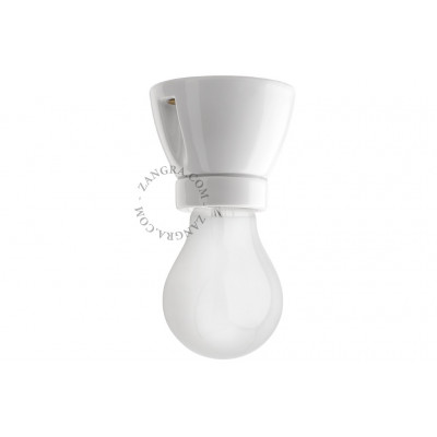 Ceiling / wall lamp white porcelain light.020.c.w, E27 Zangra