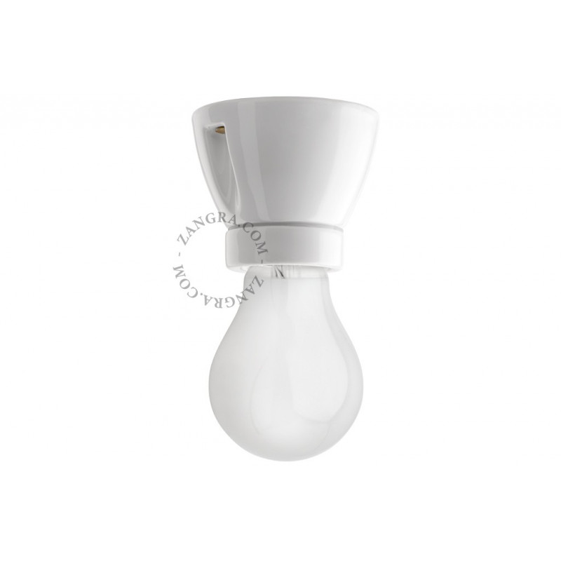 Ceiling / wall lamp white porcelain light.020.c.w, E27 Zangra