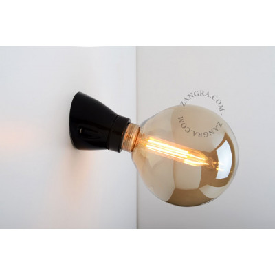 Wall lamp black porcelain light.020.wa.b, E27 Zangra