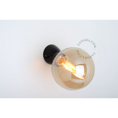 Wall lamp black porcelain light.020.wa.b, E27 Zangra
