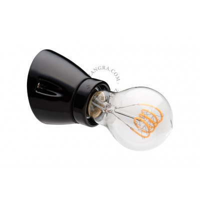 Wall lamp black porcelain light.020.wa.b, E27 Zangra