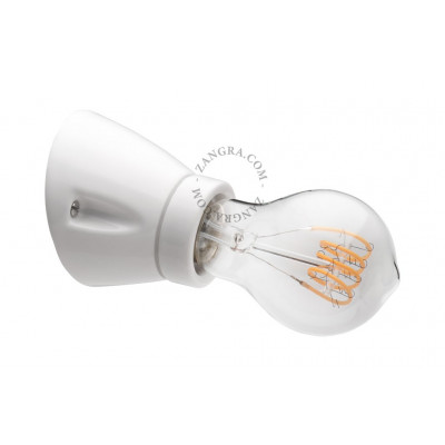 Lampa ścienna biała porcelana light.020.wa.w, E27 Zangra
