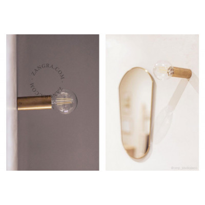 Ceiling / wall lamp brass light.030, E27 Zangra