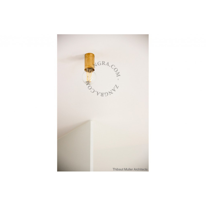 Ceiling / wall lamp brass light.030.go.001, E27 Zangra
