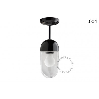 Lampa wisząca / sufitowa czarna porcelanowa light.036.023.b.004, E27 Zangra