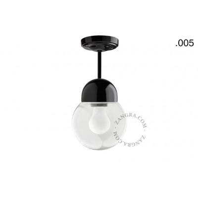 Lampa wisząca / sufitowa czarna porcelanowa light.036.023.b.005, E27 Zangra