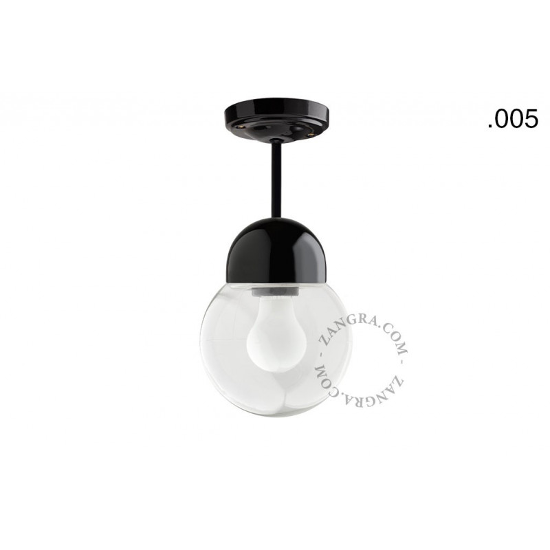 Hanging / ceiling lamp black porcelain light.036.023.b.005, E27 Zangra