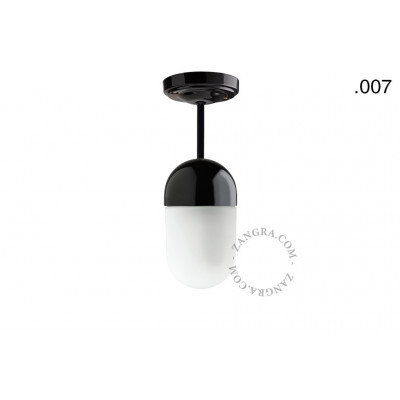 Hanging / ceiling lamp black porcelain light.036.023.b.007, E27 Zangra
