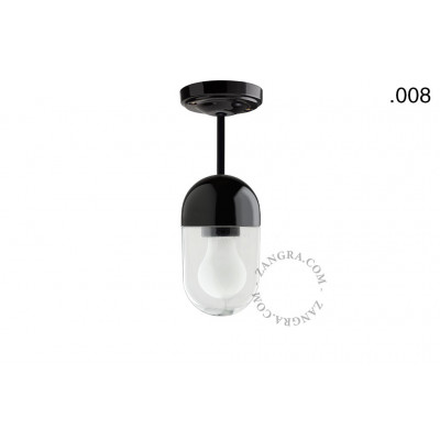 Lampa wisząca / sufitowa czarna porcelanowa light.036.023.b.008, E27 Zangra