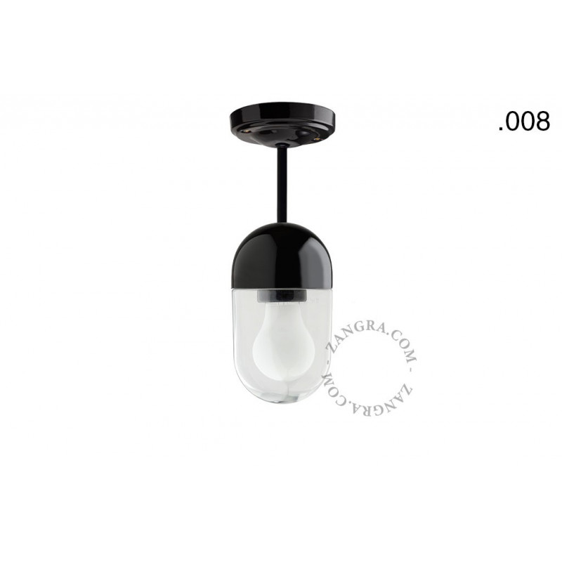 Hanging / ceiling lamp black porcelain light.036.023.b.008, E27 Zangra